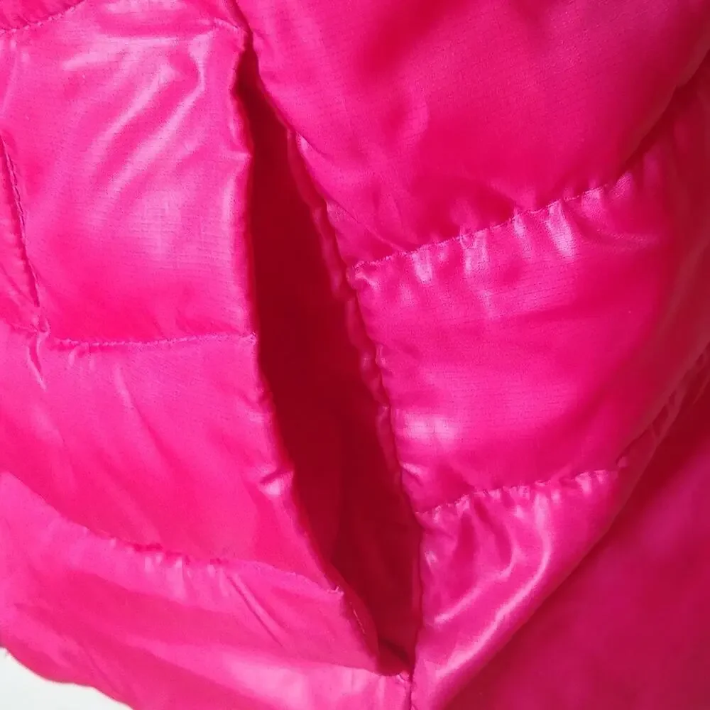 Slalom girls Size Large pink puffer hoodie jacket. Warm Barbie